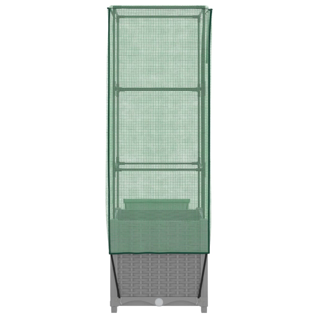 Rattan megjelenésű magaságyás melegháztakaróval 40x40x139 cm 5