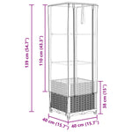 Rattan megjelenésű magaságyás melegháztakaróval 40x40x139 cm 9