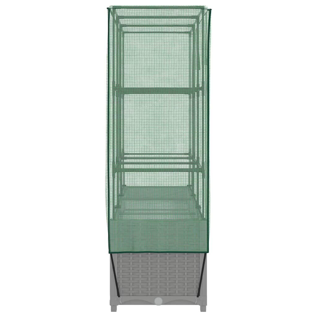 Rattan megjelenésű magaságyás melegháztakaróval 120x40x138 cm 5