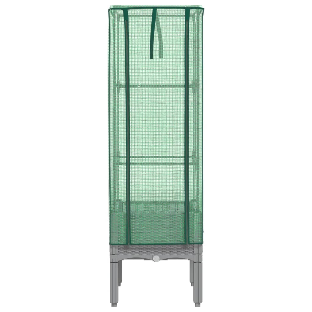 Rattan megjelenésű magaságyás melegháztakaróval 40x40x140 cm 4