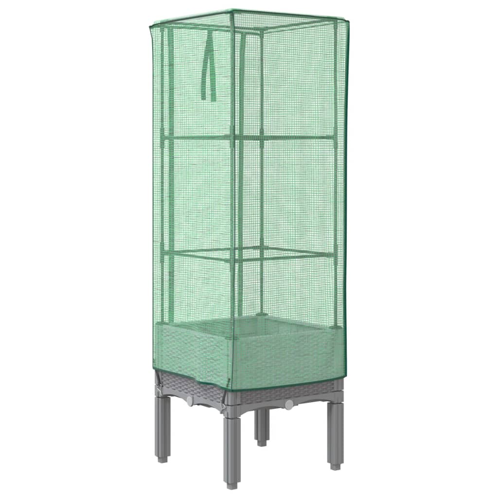 Rattan megjelenésű magaságyás melegháztakaróval 40x40x140 cm 6