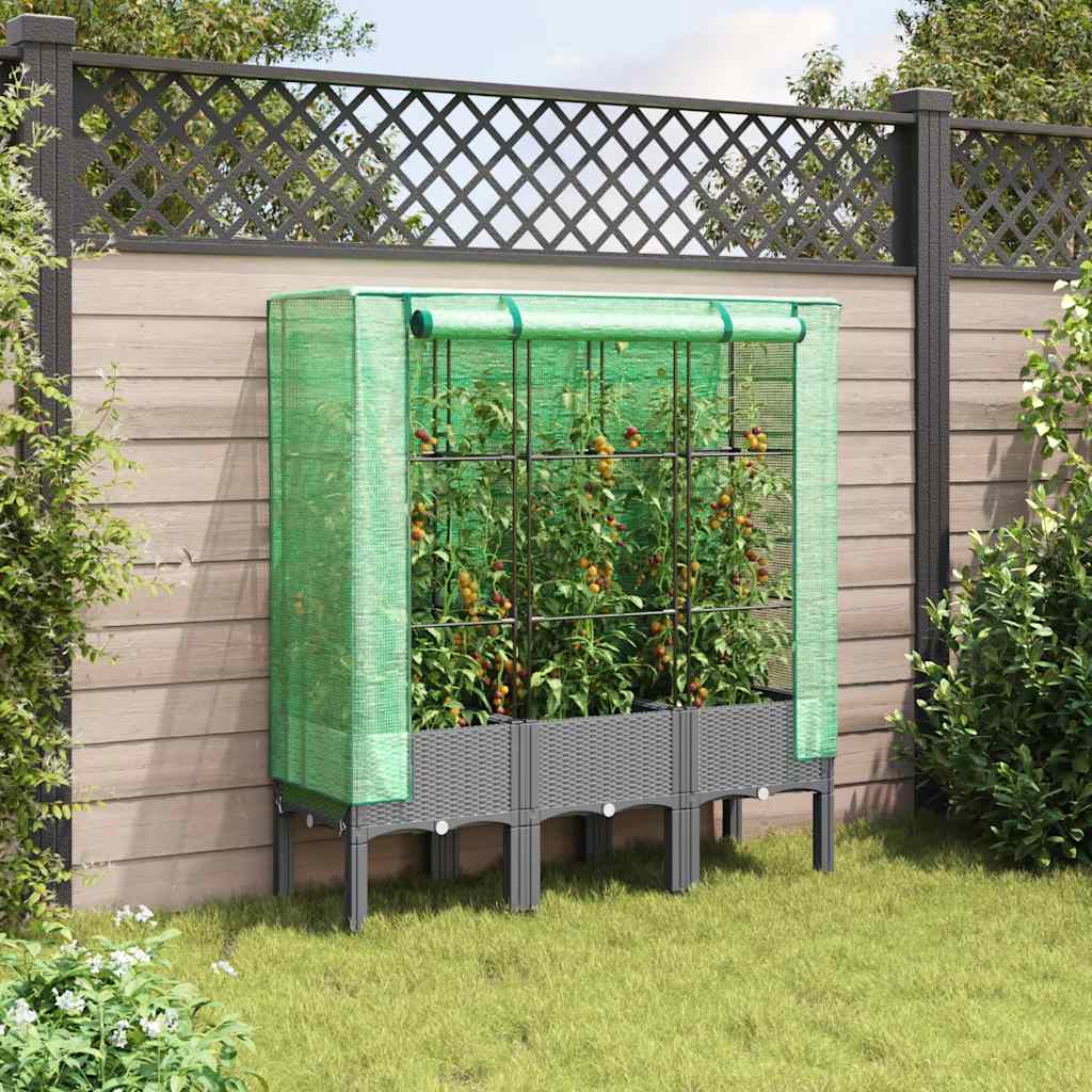 Rattan megjelenésű magaságyás melegháztakaróval 120x40x140 cm 3
