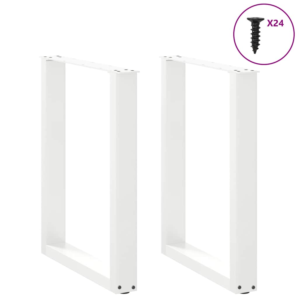 2 db U alakú étkezőasztal láb fehér 60 x (72-73) cm acél étkezőasztal láb 3