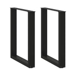 2 db U alakú étkezőasztal láb fekete, 70 x (72-73) cm acél