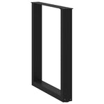 2 db U alakú étkezőasztal láb fekete, 70 x (72-73) cm acél 4