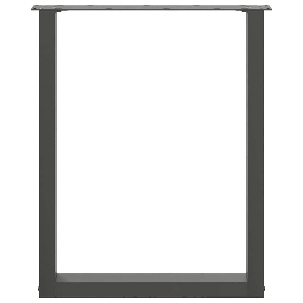 2 db U alakú étkezőasztal láb fekete, 70 x (72-73) cm acél 5