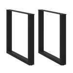 2 db U alakú étkezőasztal láb fekete, 90 x (72-73) cm acél