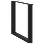 2 db U alakú étkezőasztal láb fekete, 90 x (72-73) cm acél 4