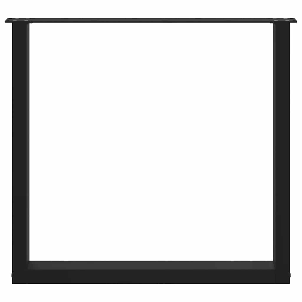 2 db U alakú étkezőasztal láb fekete, 90 x (72-73) cm acél 5