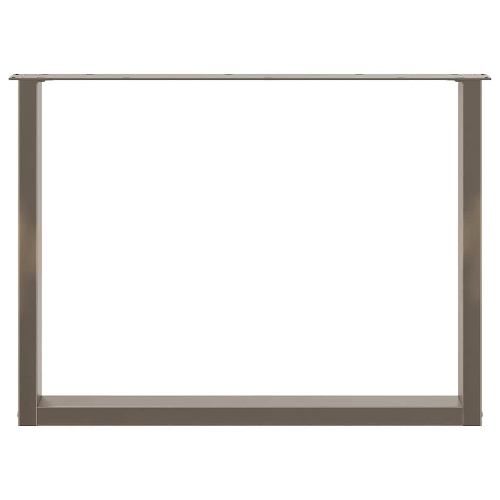 2 db U alakú étkezőasztal láb natúr acélból 100 x (72-73) cm acél 5