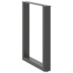 3 db antracitszürke, U alakú étkezőasztal láb 70 x (72-73) cm acél 4