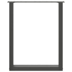 3 db antracitszürke, U alakú étkezőasztal láb 70 x (72-73) cm acél 5