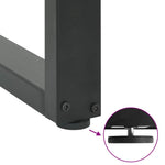 3 db antracitszürke, U alakú étkezőasztal láb 70 x (72-73) cm acél 9