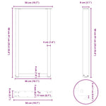 2 db U alakú bárasztalláb fehér 50x(90-91) cm acél 10