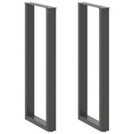 2 db antracitszürke U-alakú acél bárasztalláb 40x(110-111) cm