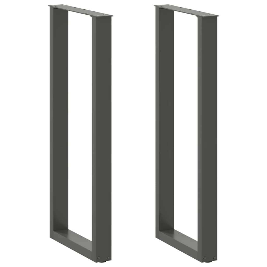 2 db antracitszürke U-alakú acél bárasztalláb 40x(110-111) cm