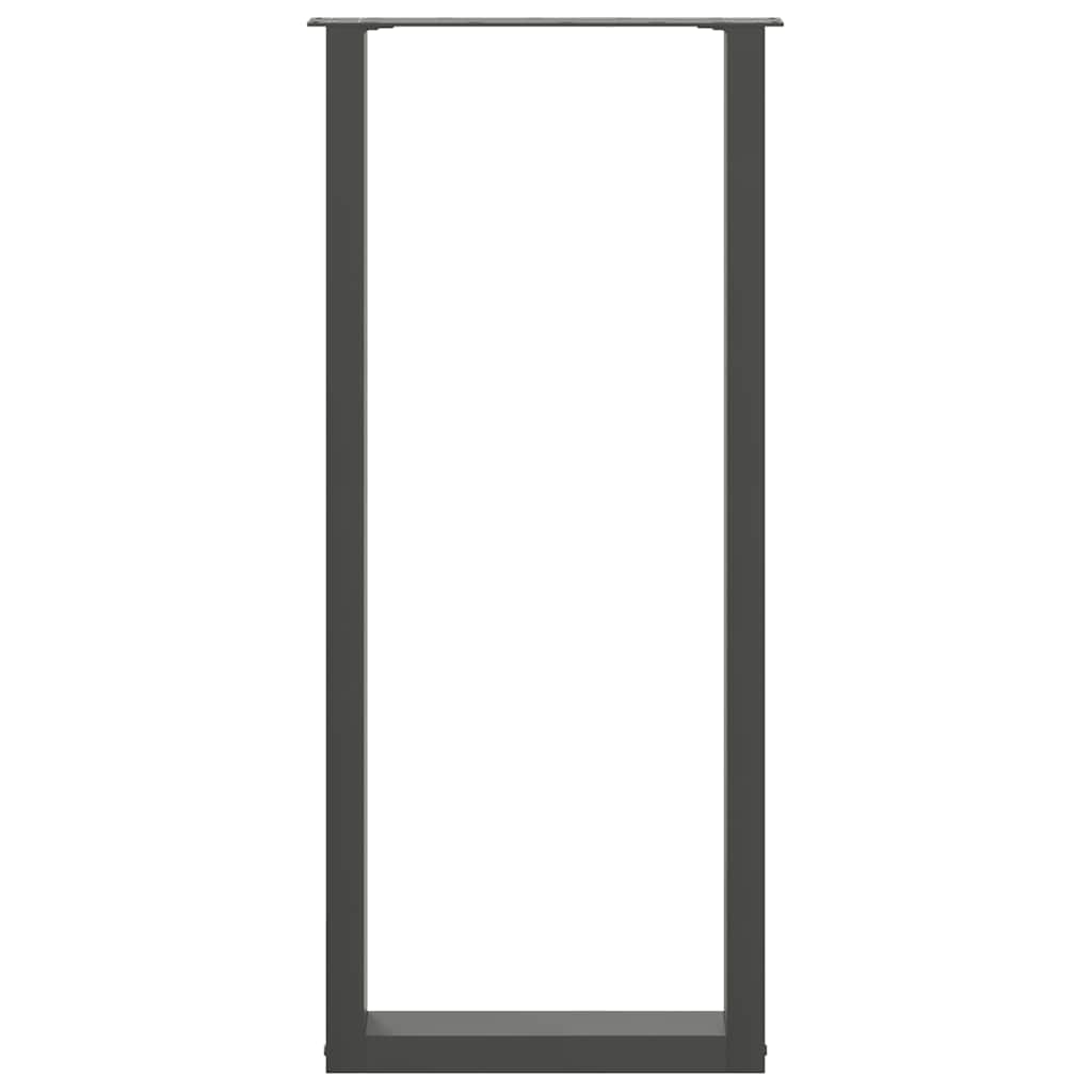 2 db antracitszürke U-alakú acél bárasztalláb 40x(110-111) cm 5