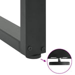 2 db antracitszürke U-alakú acél bárasztalláb 40x(110-111) cm 9