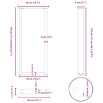 2 db antracitszürke U-alakú acél bárasztalláb 40x(110-111) cm 10