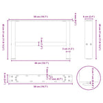 2 db natúr acél dohányzóasztal láb 50 x (30-31) cm acél 10
