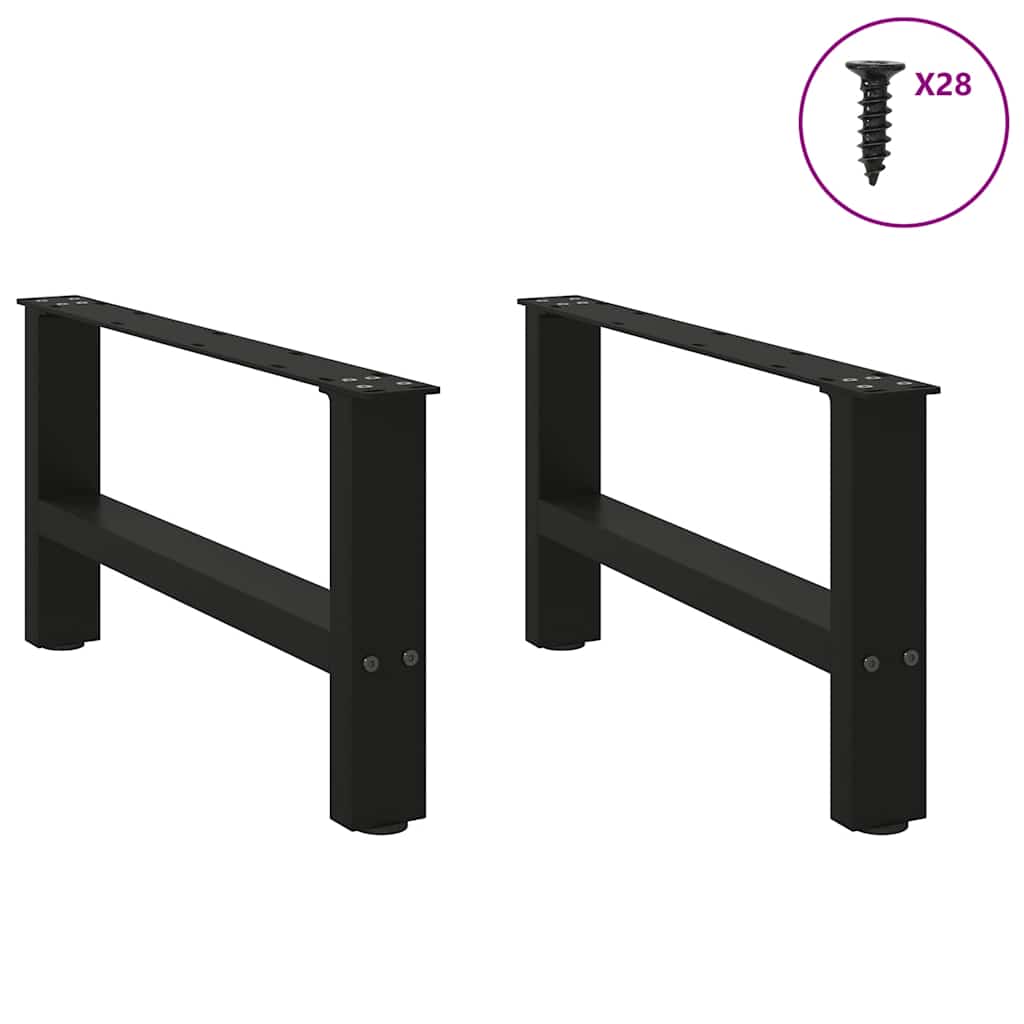 2 db fekete acél dohányzóasztal láb 70 x (30-31) cm 4