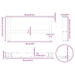 2 db fekete acél dohányzóasztal láb 70 x (30-31) cm 10