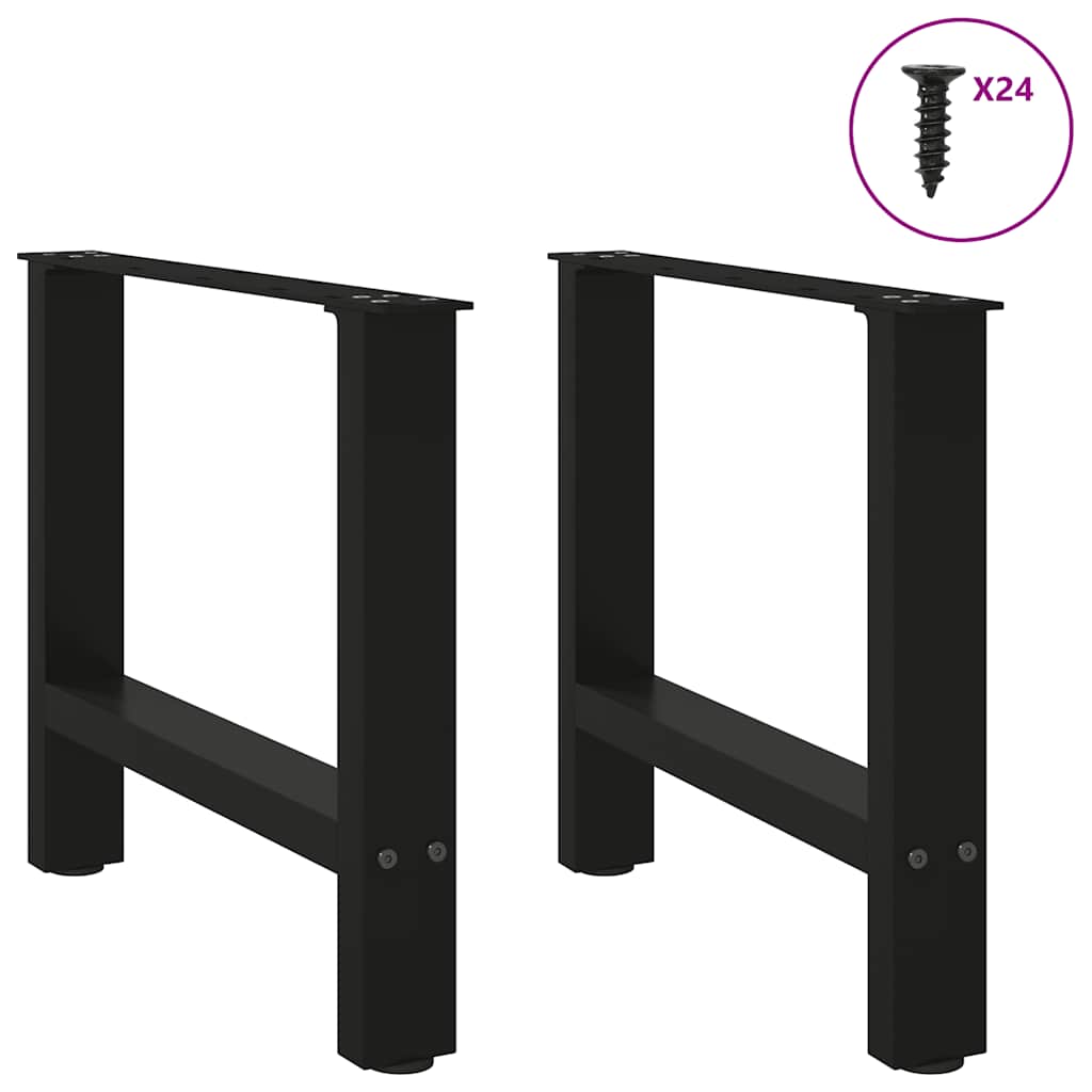 2 db fekete acél dohányzóasztal láb 50 x (42-43) cm 4