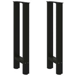 2 db fekete acél konzolasztal láb 38 x (72-73) cm
