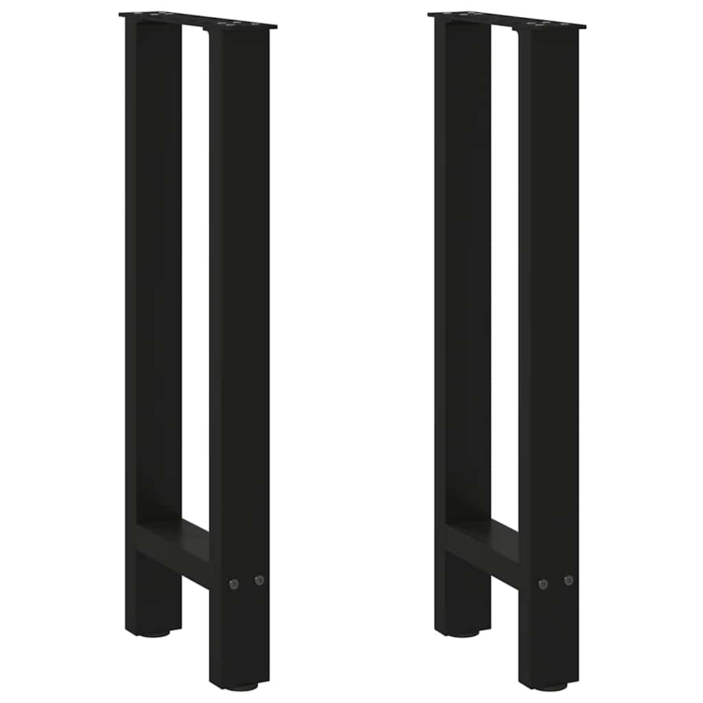 2 db fekete acél konzolasztal láb 38 x (72-73) cm