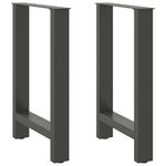 2 db antracitszürke acél étkezőasztalláb 50x(72-73) cm