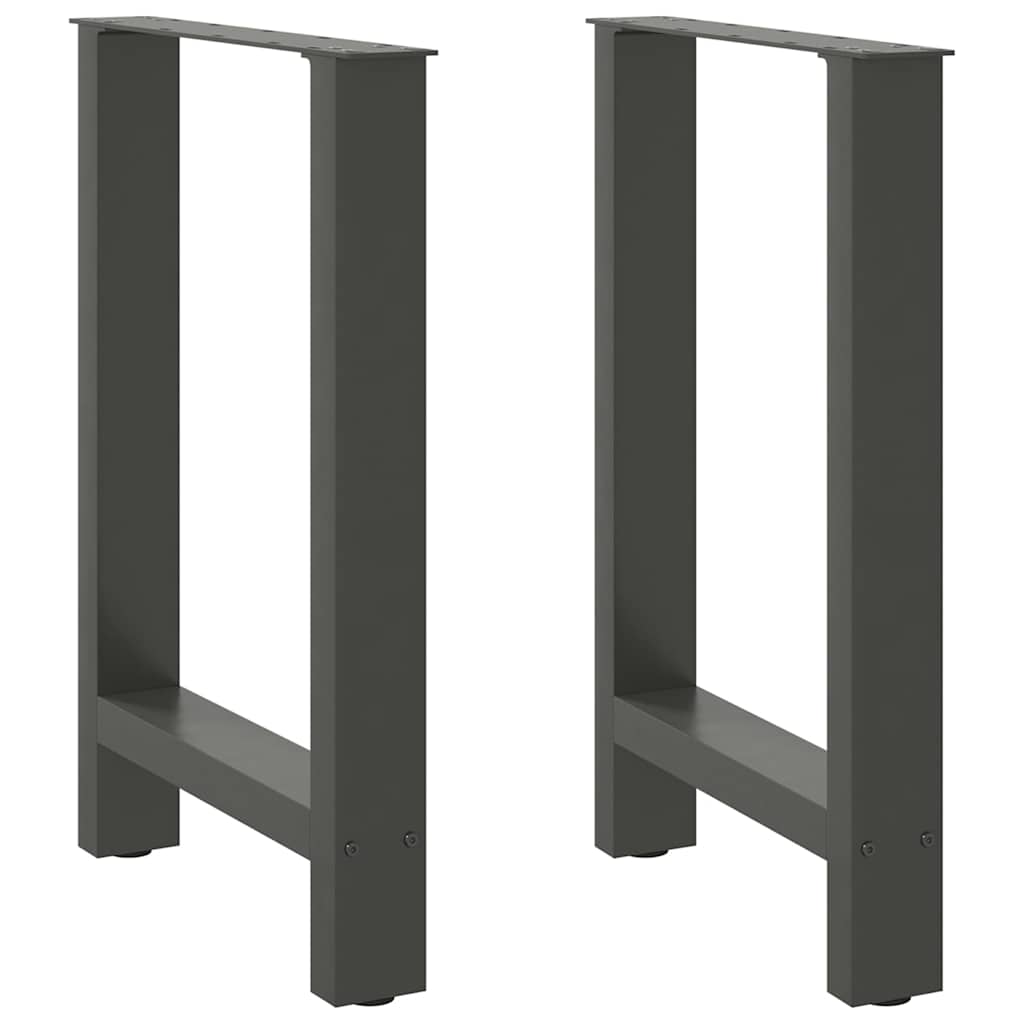 2 db antracitszürke acél étkezőasztalláb 50x(72-73) cm