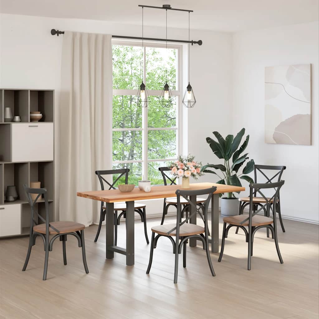 2 db antracitszürke acél étkezőasztalláb 50x(72-73) cm 2