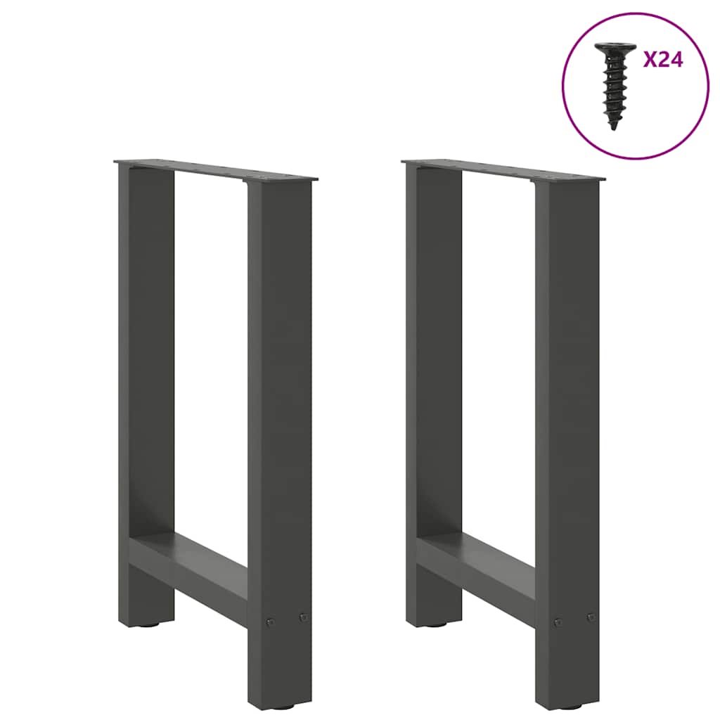 2 db antracitszürke acél étkezőasztalláb 50x(72-73) cm 3