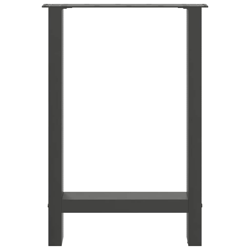 2 db antracitszürke acél étkezőasztalláb 50x(72-73) cm 5
