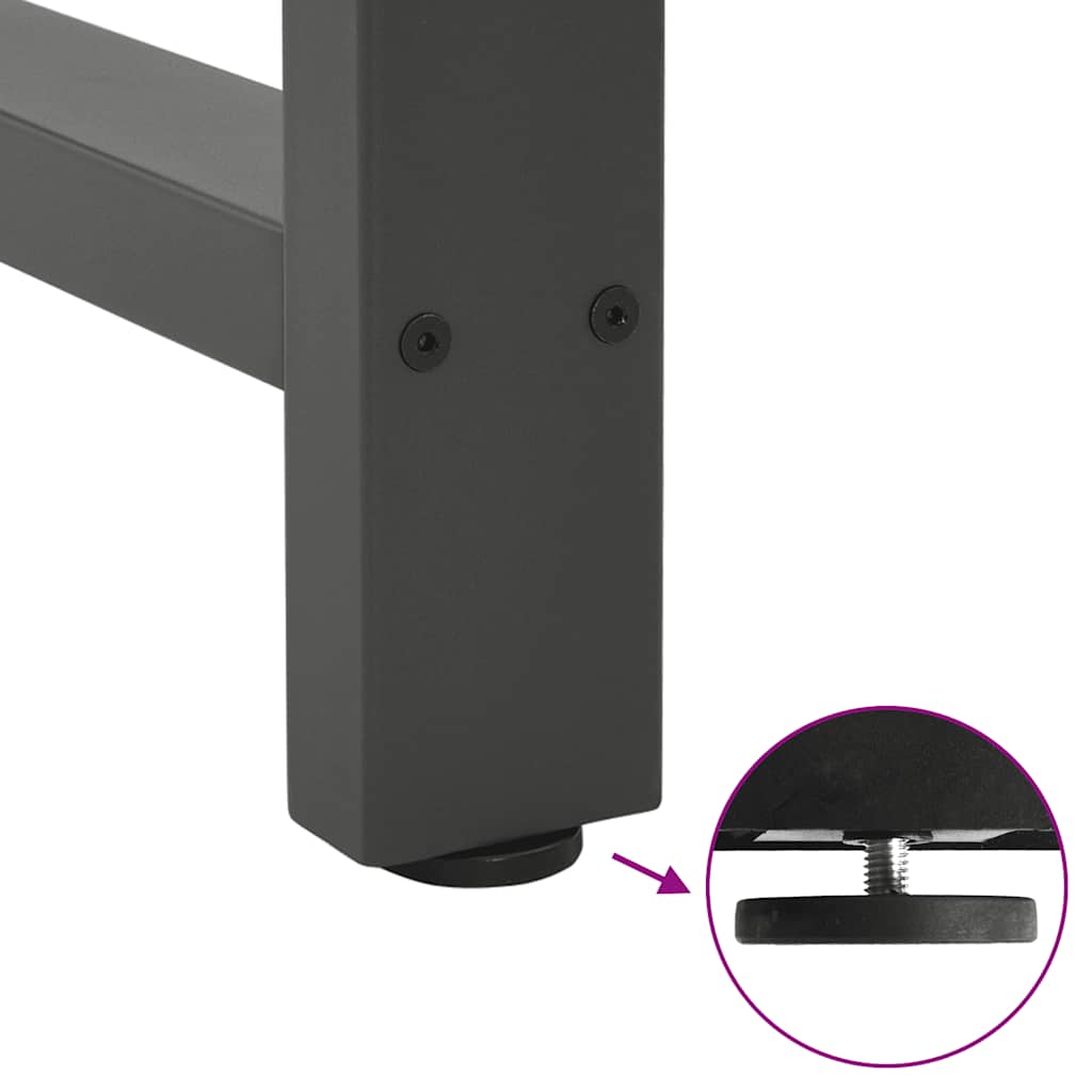 2 db antracitszürke acél étkezőasztalláb 50x(72-73) cm 9