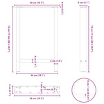 2 db antracitszürke acél étkezőasztalláb 50x(72-73) cm 10