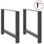 2 db antracitszürke acél étkezőasztalláb 90 x (72-73) cm 3