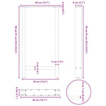 2 db fehér bárasztal láb 40x(90-91) cm acél 10