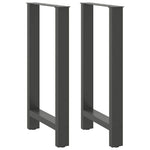 2 db antracitszürke acél bárasztalláb 40x(90-91) cm