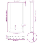 2 db antracitszürke acél bárasztalláb 50x(90-91) cm 10