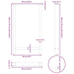2 db antracitszürke acél bárasztalláb 60x(100-101) cm 10