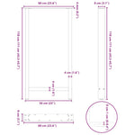 2 db antracitszürke acél bárasztalláb 60x(110-111) cm 10