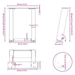 2 db U alakú fehér dohányzóasztal láb 30x(30-31) cm acél 10