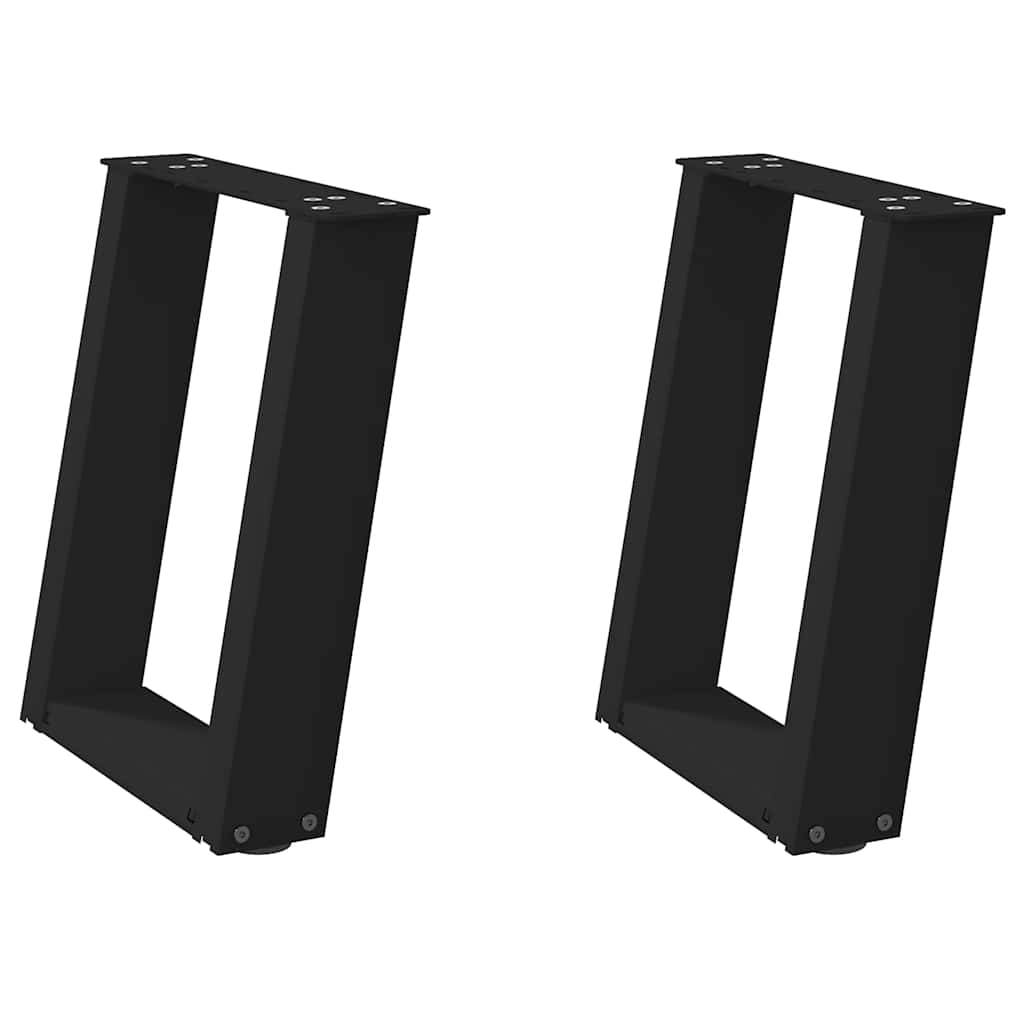 2 db fekete, U alakú acél dohányzóasztal láb 38x(42-43) cm 2