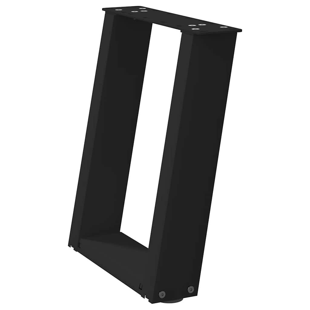 2 db fekete, U alakú acél dohányzóasztal láb 38x(42-43) cm 4