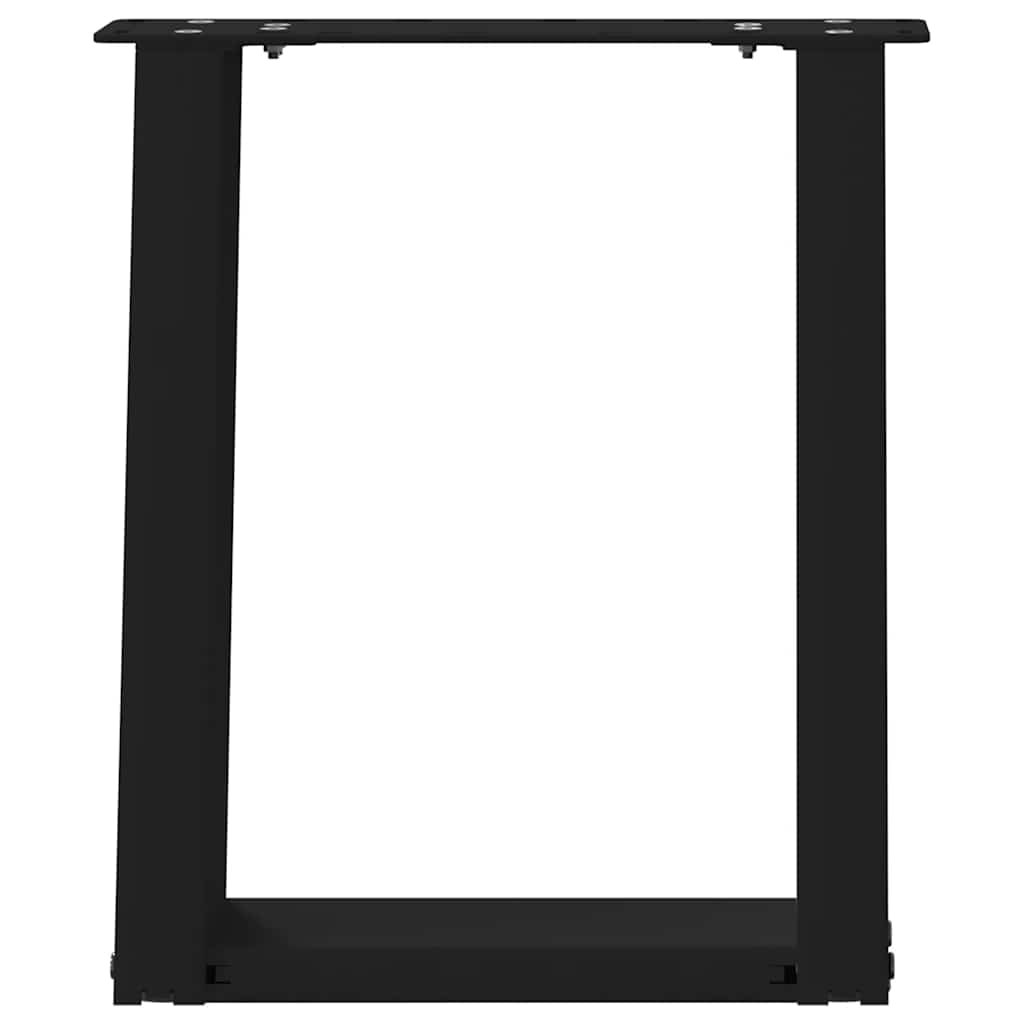 2 db fekete, U alakú acél dohányzóasztal láb 38x(42-43) cm 5