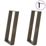 2 db U alakú natúr acél konzolasztal láb 38x(72-73) cm