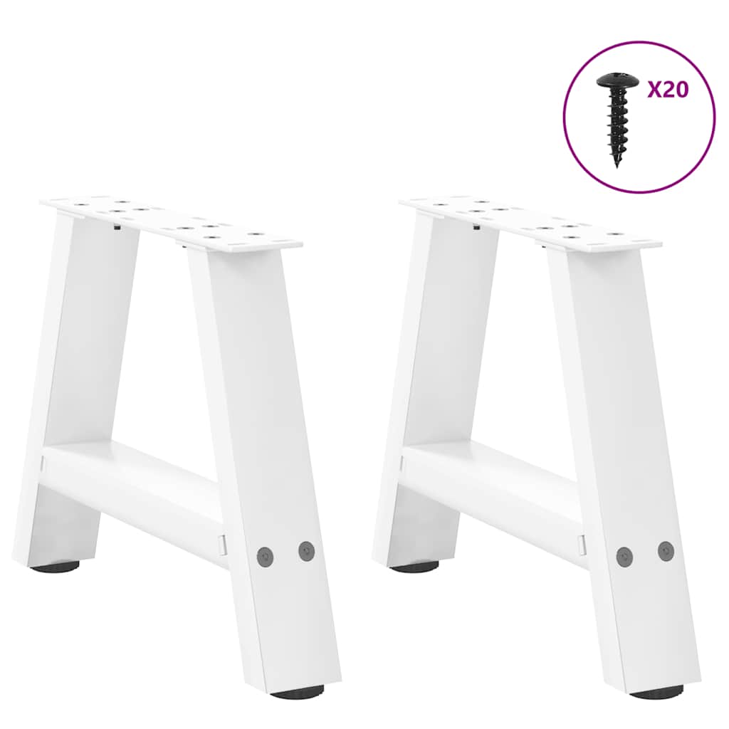 2 db A-alakú fehér dohányzóasztal láb 40 x (30-31) cm acél 3
