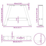 2 db A-alakú fehér dohányzóasztal láb 40 x (30-31) cm acél 10