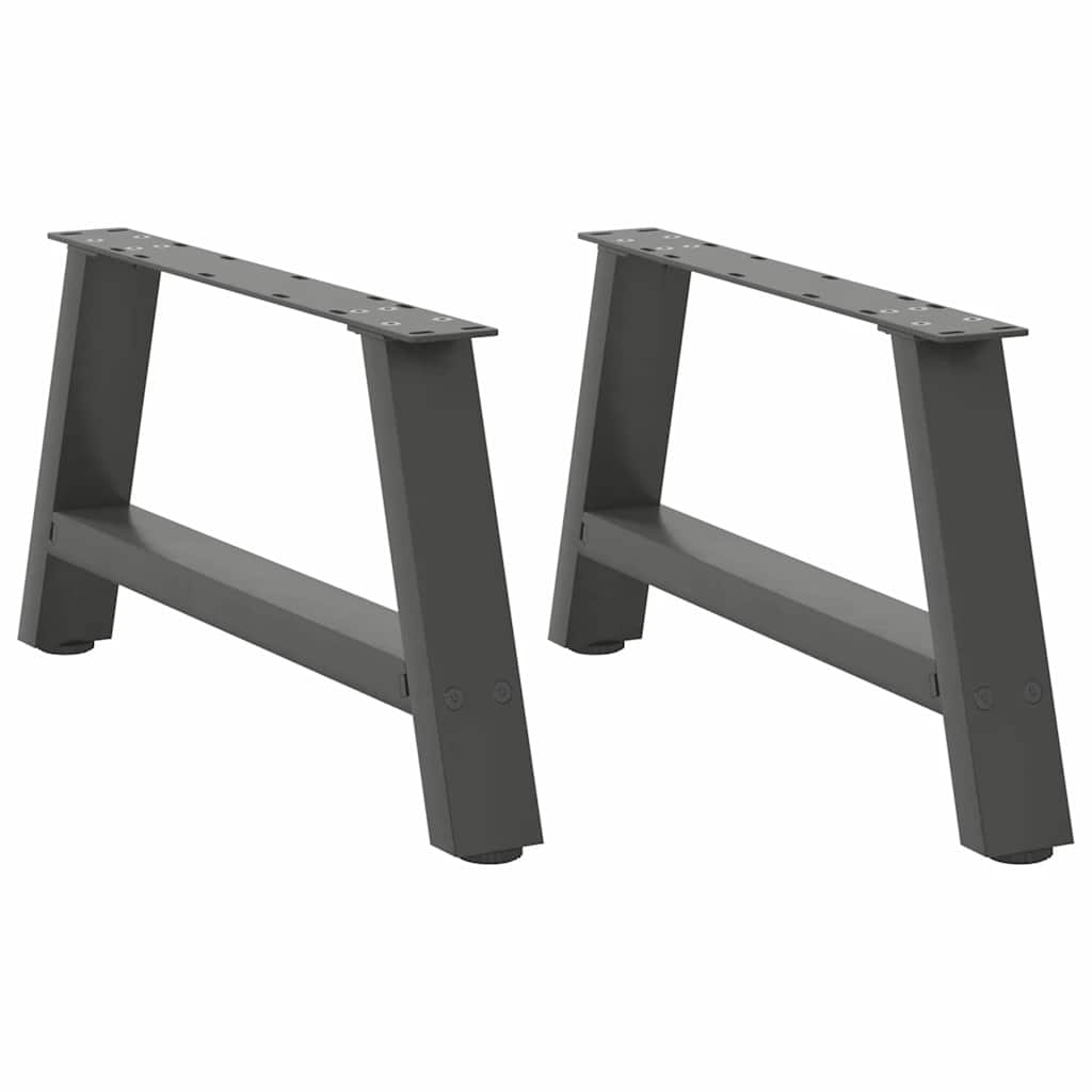 2 db antracitszürke A-alakú acél dohányzóasztal láb 70x(30-31) cm